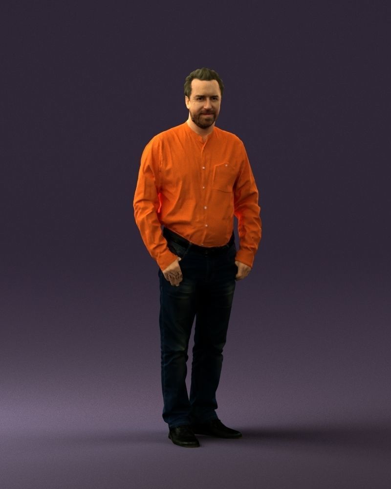 Man in orange tshirts 0648 3D Print Ready 3D print model_36