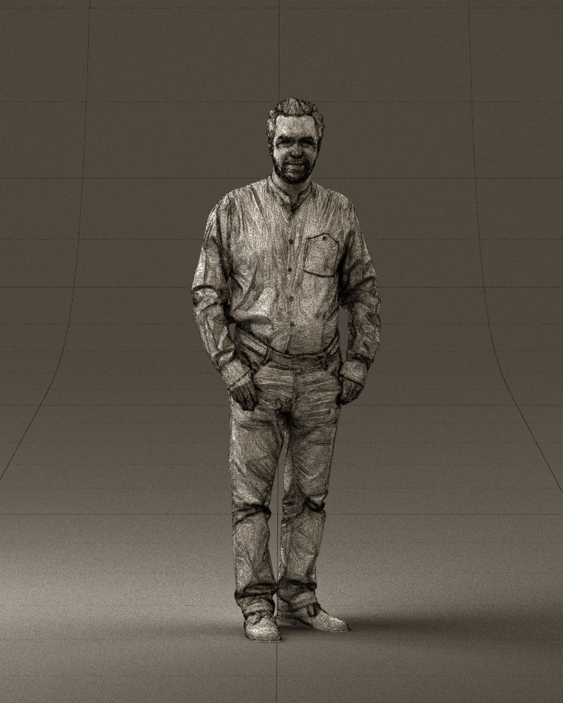 Man in orange tshirts 0648 3D Print Ready 3D print model_35