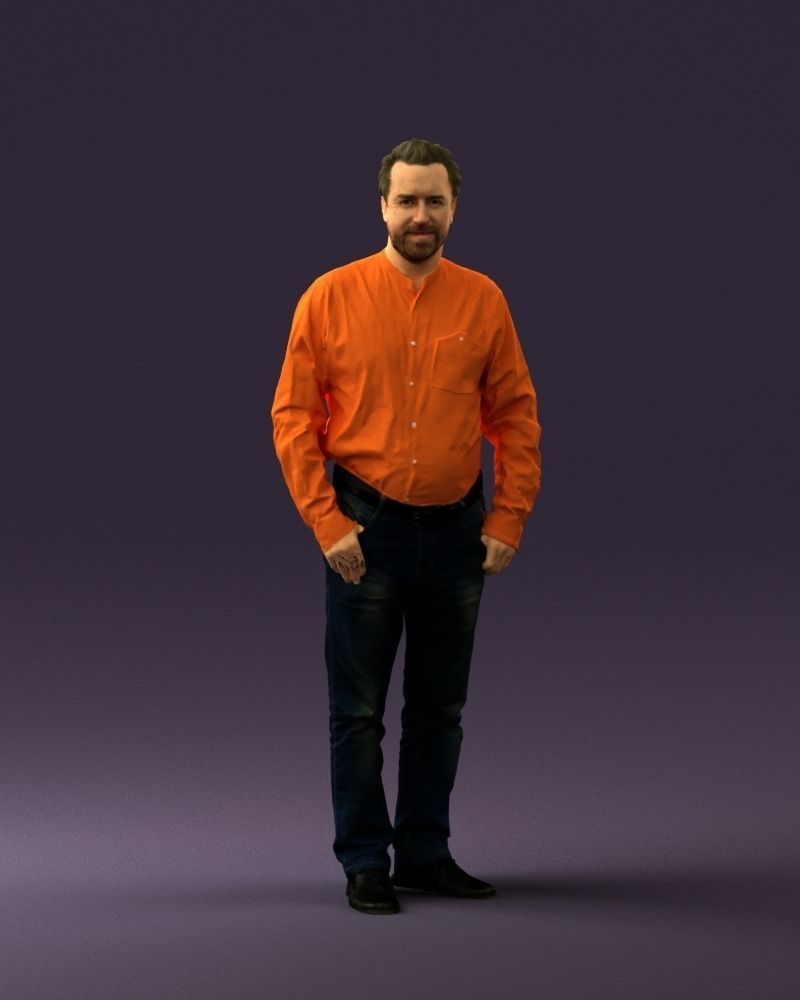 Man in orange tshirts 0648 3D Print Ready 3D print model_33