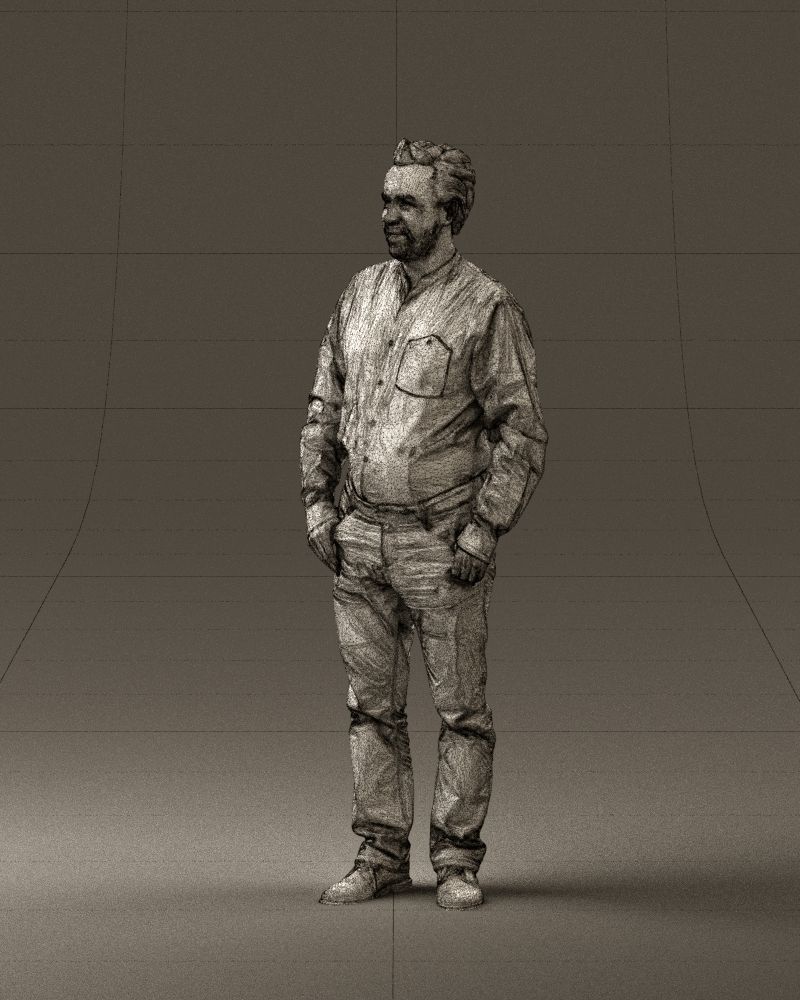 Man in orange tshirts 0648 3D Print Ready 3D print model_29