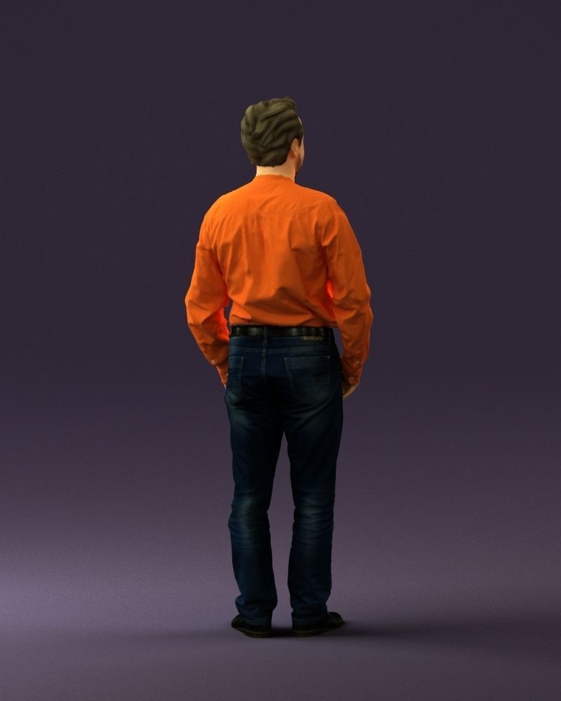 Man in orange tshirts 0648 3D Print Ready 3D print model_15