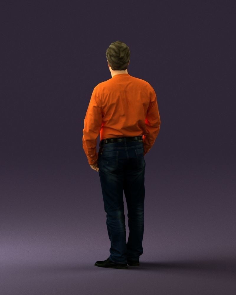 Man in orange tshirts 0648 3D Print Ready 3D print model_18