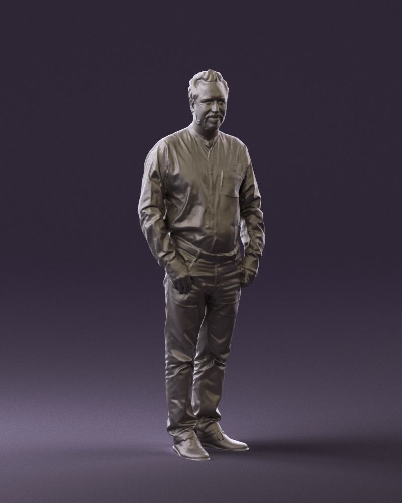 Man in orange tshirts 0648 3D Print Ready 3D print model_4
