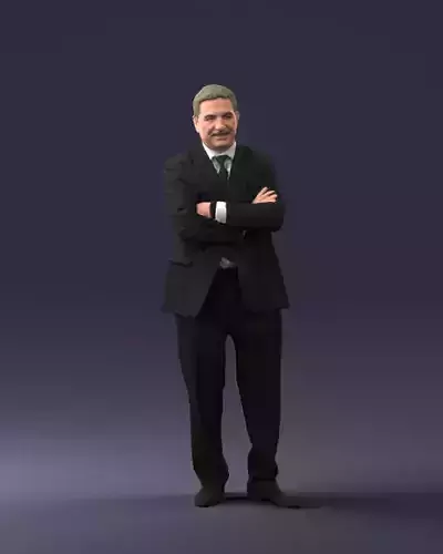 Man suit with crossed arms 0636 3D Print Ready