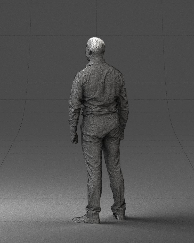 Young man in lilac shirt 0642 3D model_17