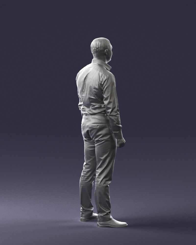 Young man in lilac shirt 0642 3D model_25