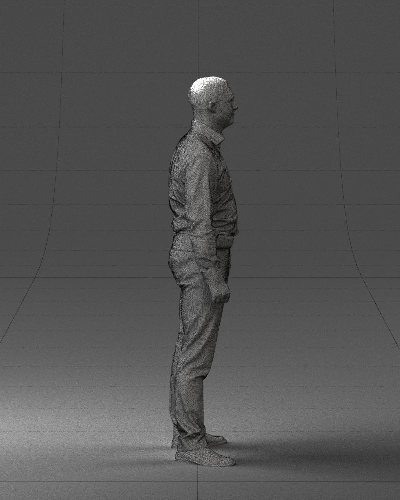 Young man in lilac shirt 0642 3D model_29