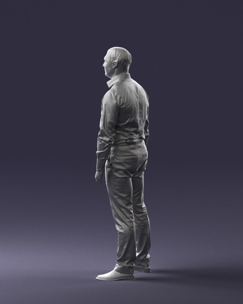 Young man in lilac shirt 0642 3D model_13