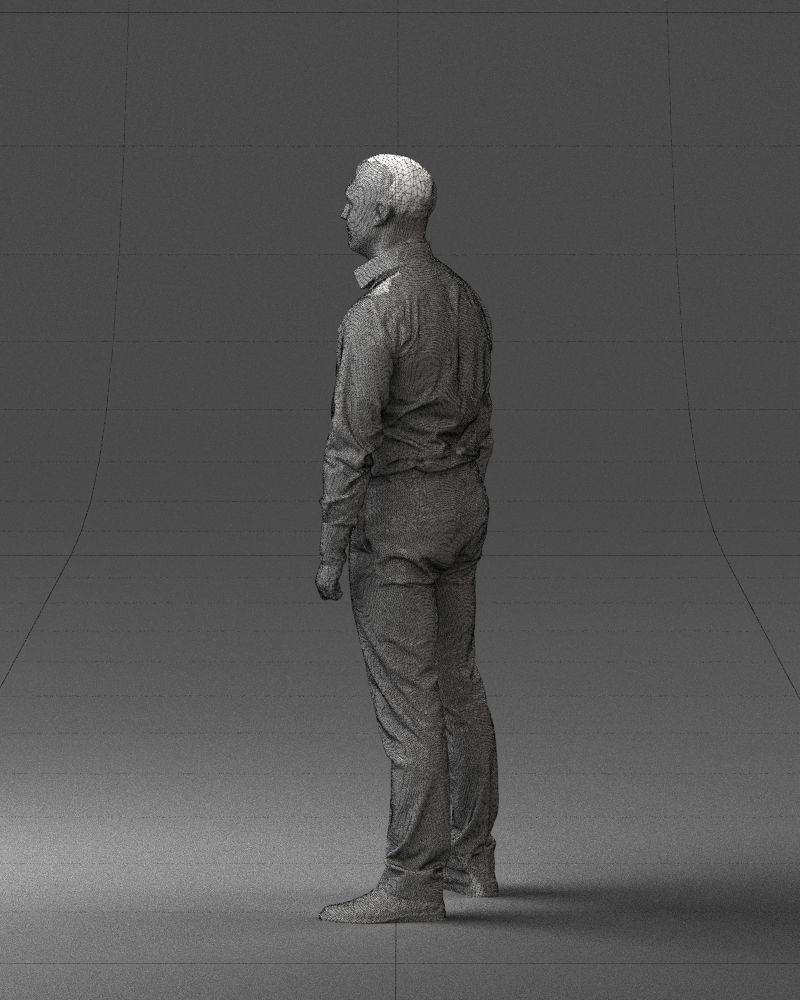 Young man in lilac shirt 0642 3D model_14