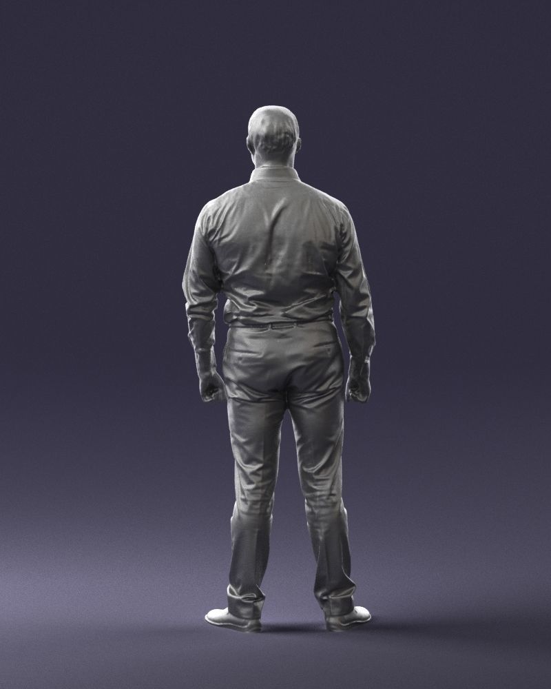 Young man in lilac shirt 0642 3D model_19