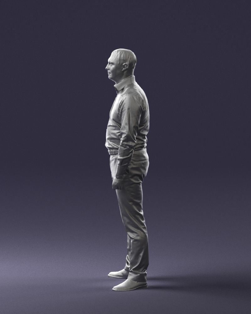 Young man in lilac shirt 0642 3D model_10