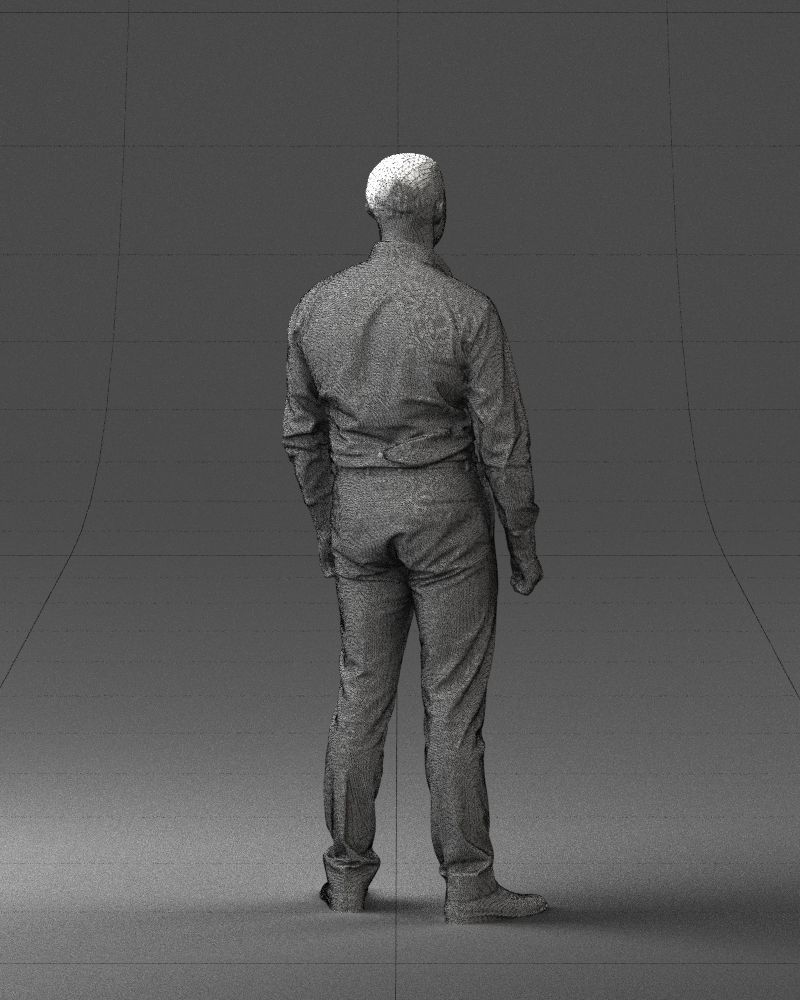 Young man in lilac shirt 0642 3D model_23