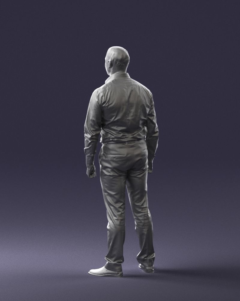 Young man in lilac shirt 0642 3D model_16