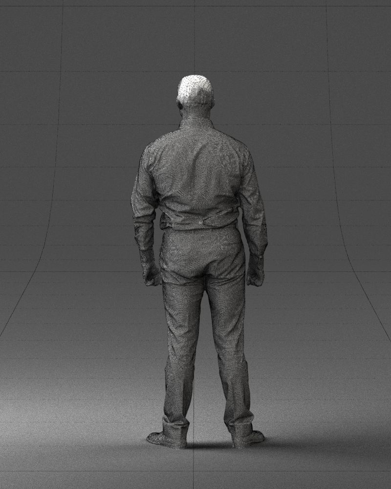 Young man in lilac shirt 0642 3D model_20