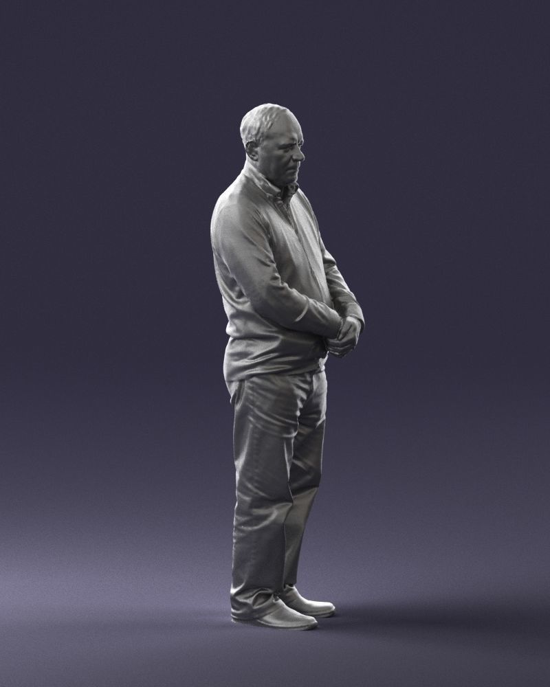 Grandfather in brown sweater 0663 3D Print Ready 3D print model_31