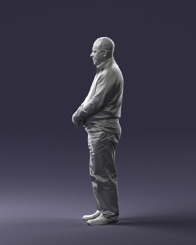 Grandfather in brown sweater 0663 3D Print Ready 3D print model_10