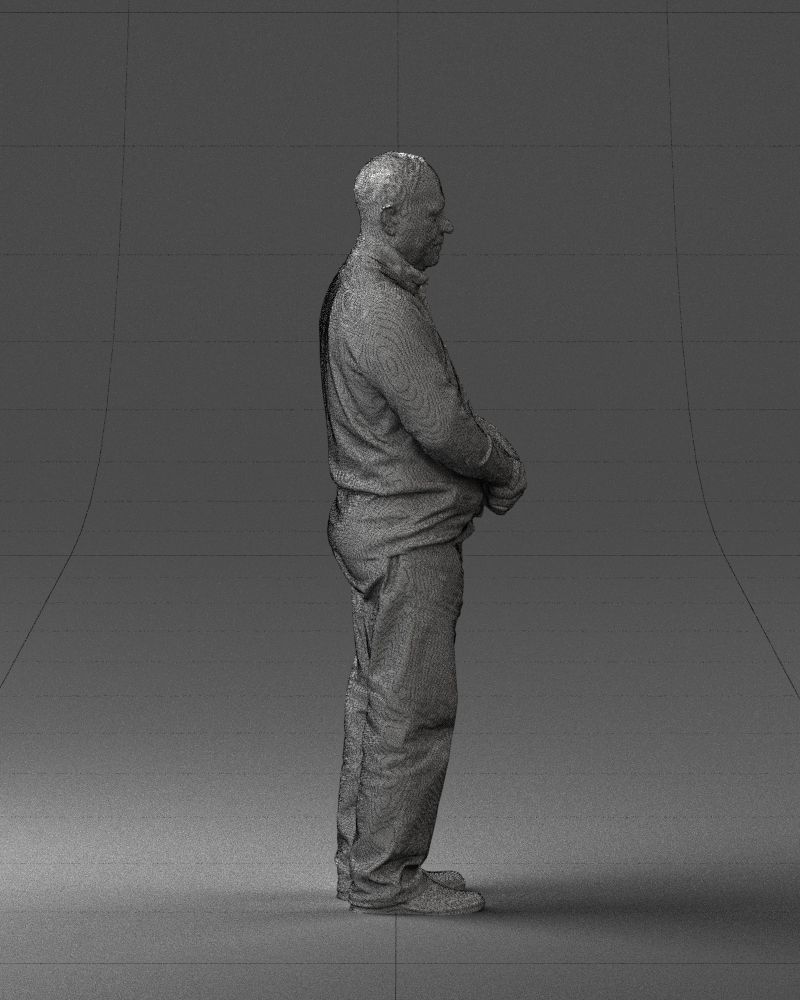 Grandfather in brown sweater 0663 3D Print Ready 3D print model_29