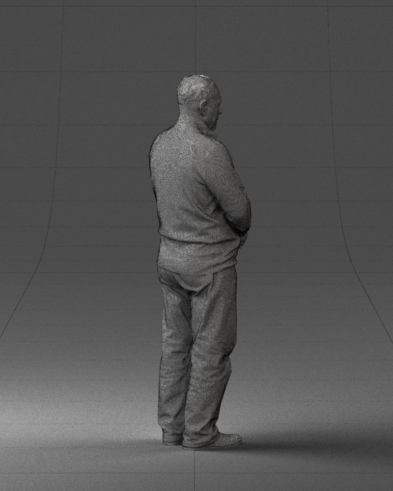 Grandfather in brown sweater 0663 3D Print Ready 3D print model_26