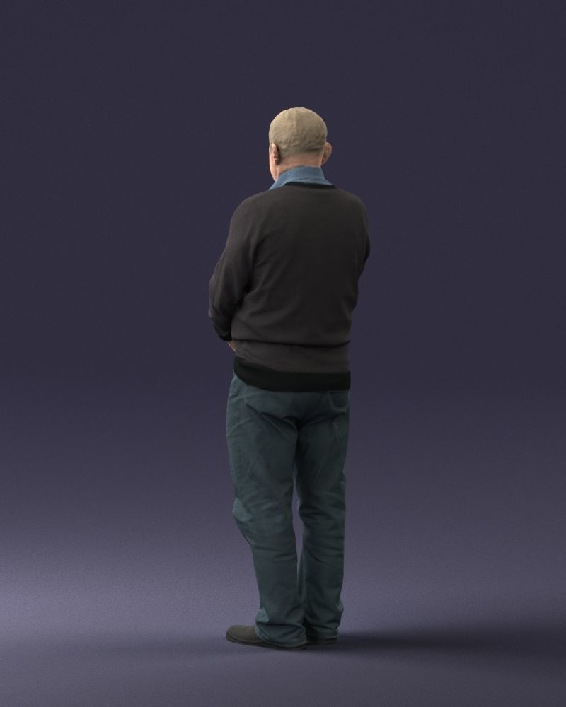 Grandfather in brown sweater 0663 3D Print Ready 3D print model_15