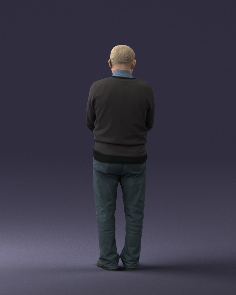 Grandfather in brown sweater 0663 3D Print Ready 3D print model_18