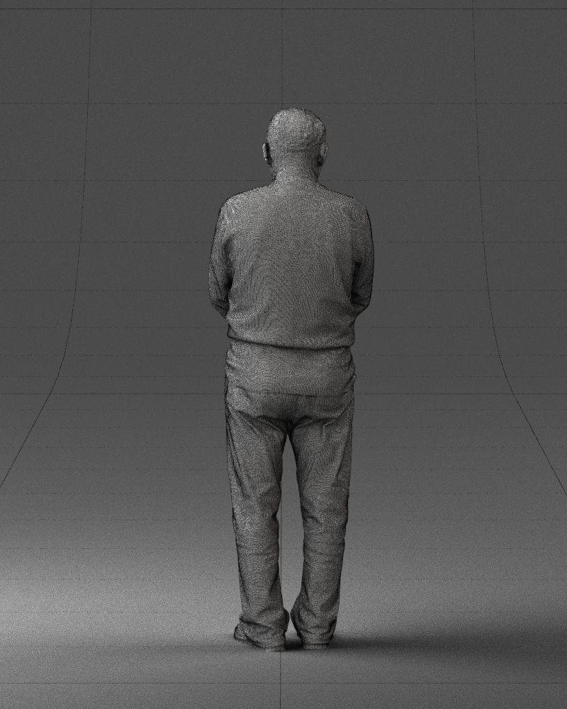 Grandfather in brown sweater 0663 3D Print Ready 3D print model_20