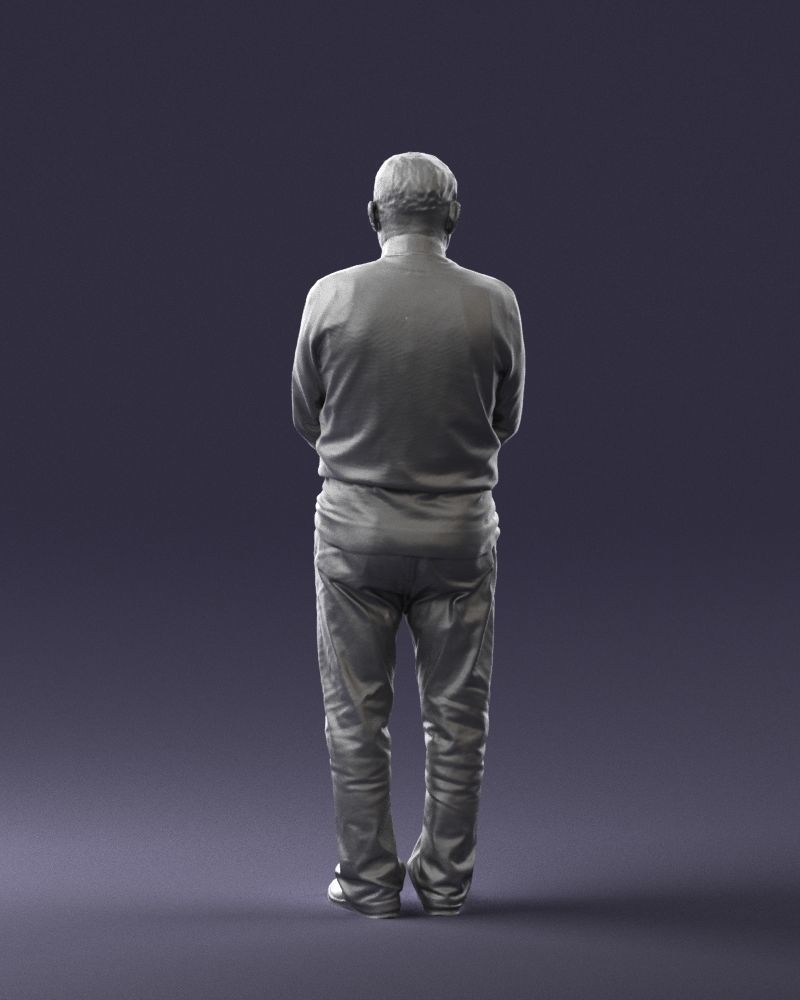 Grandfather in brown sweater 0663 3D Print Ready 3D print model_19