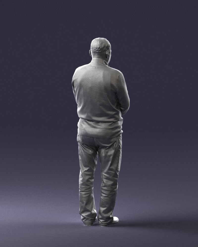 Grandfather in brown sweater 0663 3D Print Ready 3D print model_22