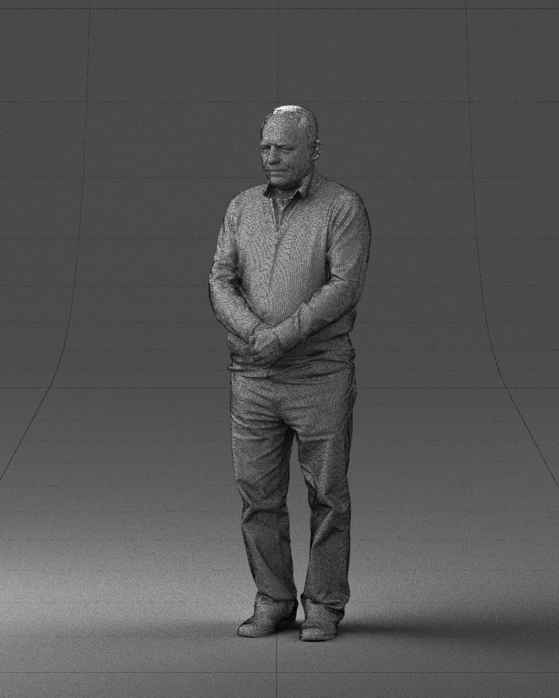 Grandfather in brown sweater 0663 3D Print Ready 3D print model_5
