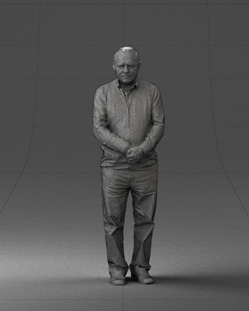 Grandfather in brown sweater 0663 3D Print Ready 3D print model_38