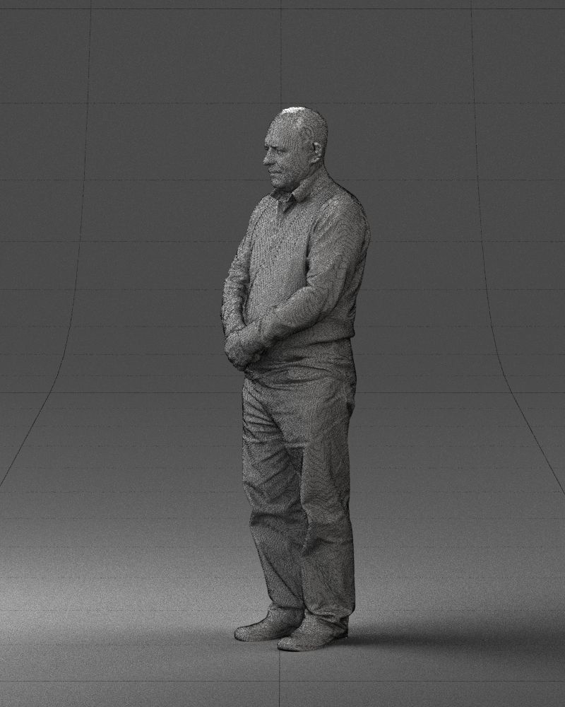 Grandfather in brown sweater 0663 3D Print Ready 3D print model_8
