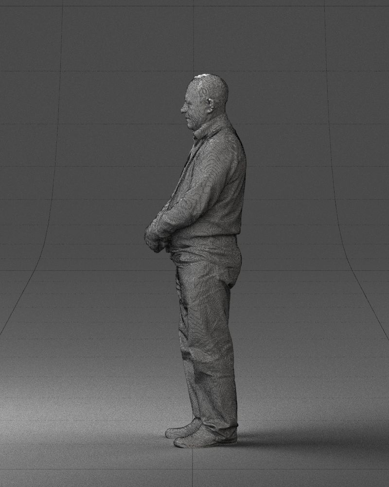 Grandfather in brown sweater 0663 3D Print Ready 3D print model_11