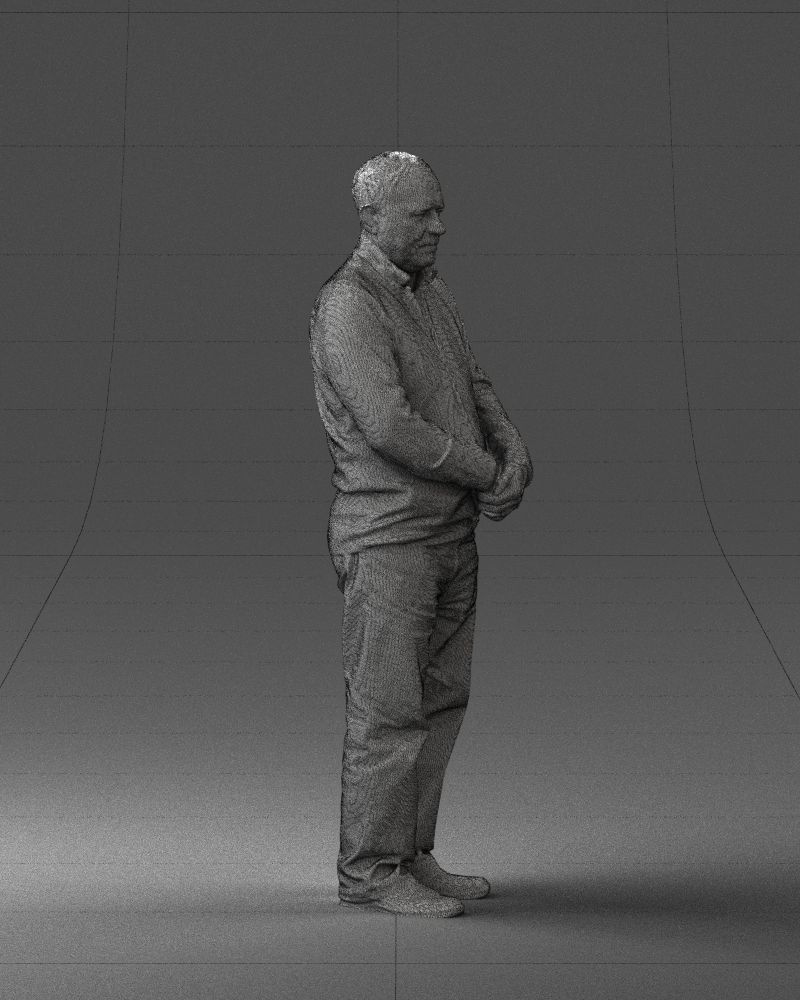 Grandfather in brown sweater 0663 3D Print Ready 3D print model_32