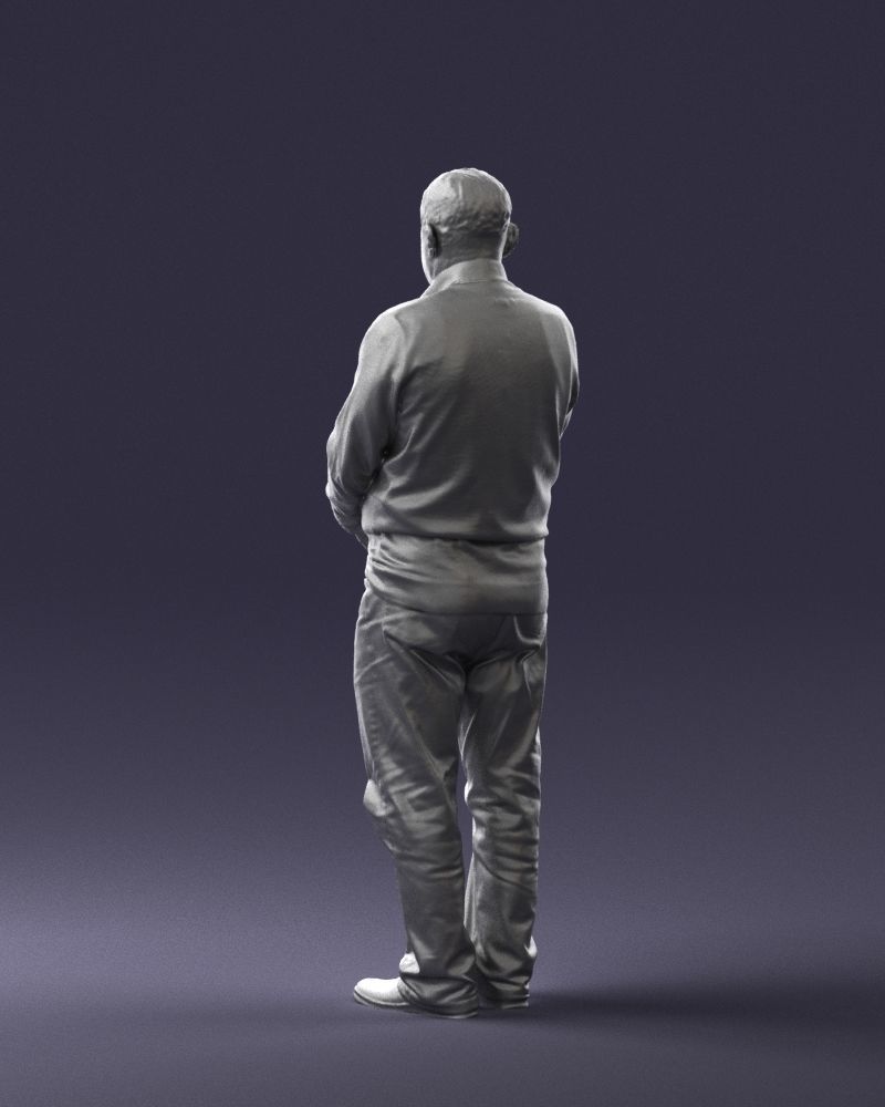 Grandfather in brown sweater 0663 3D Print Ready 3D print model_16
