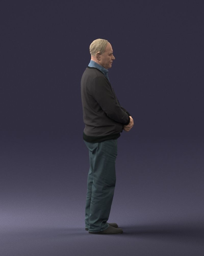 Grandfather in brown sweater 0663 3D Print Ready 3D print model_27