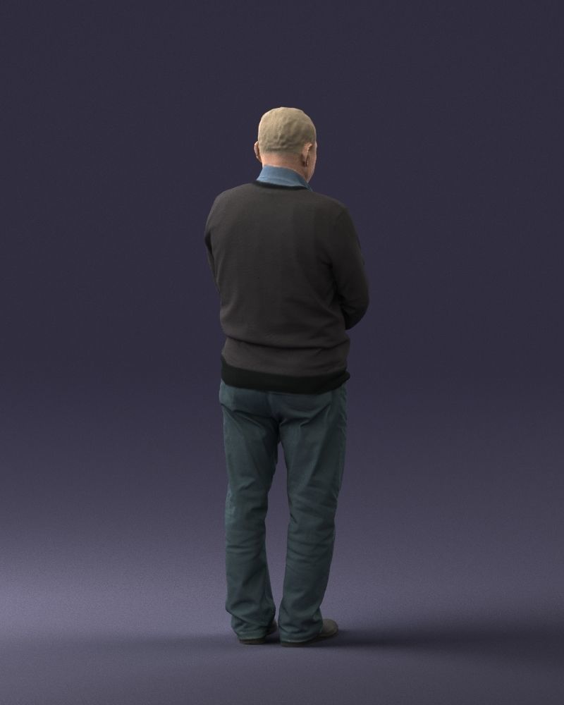 Grandfather in brown sweater 0663 3D Print Ready 3D print model_21