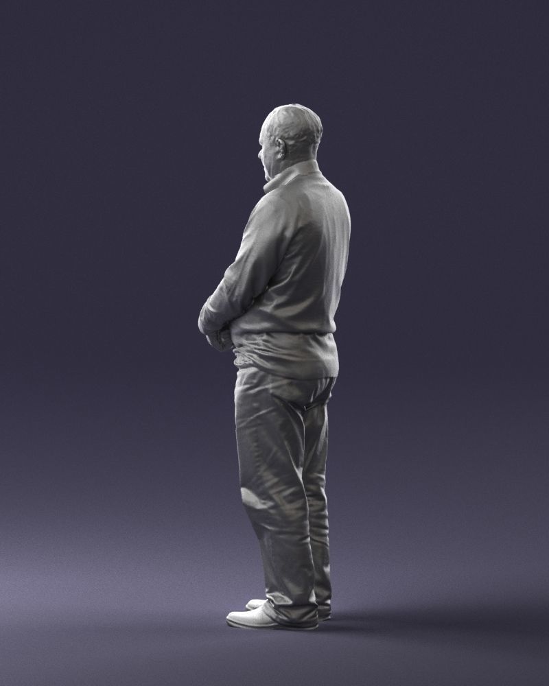 Grandfather in brown sweater 0663 3D Print Ready 3D print model_13
