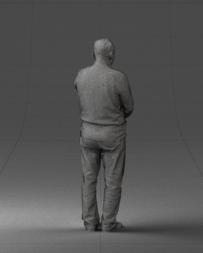 Grandfather in brown sweater 0663 3D Print Ready 3D print model_23