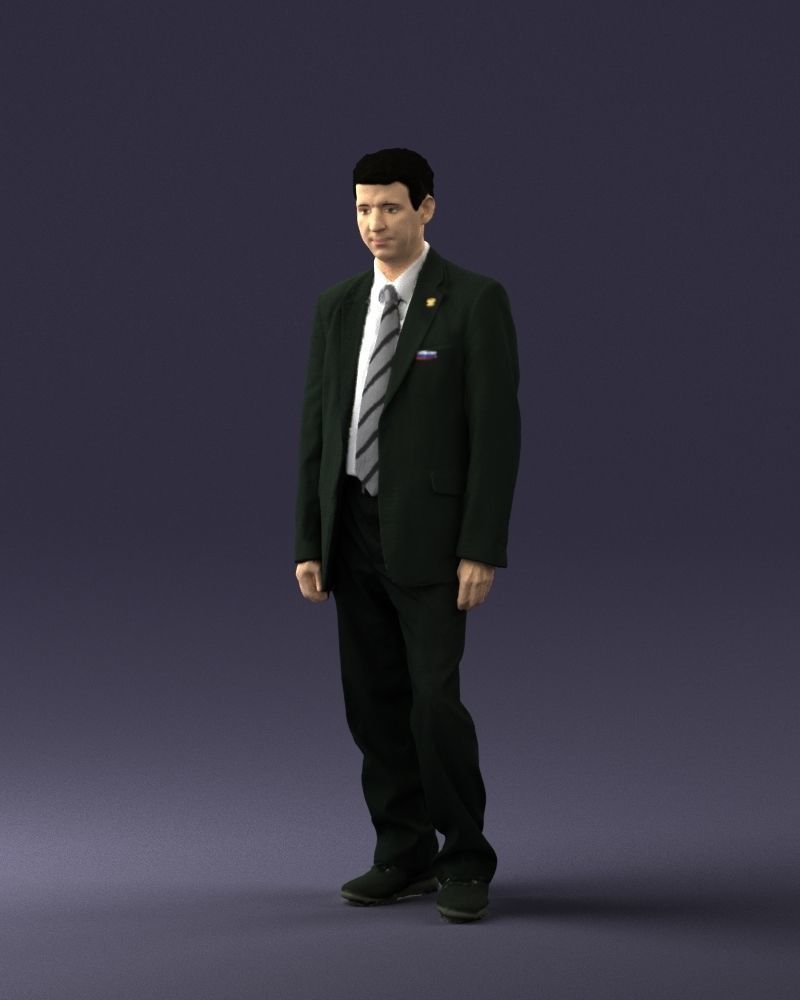 Male deputy in tie 0655 3D model_3