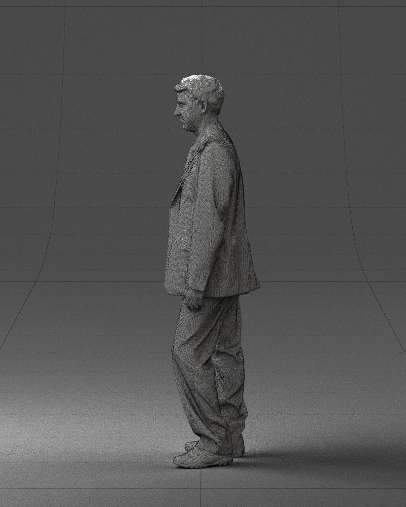 Male deputy in tie 0655 3D model_11