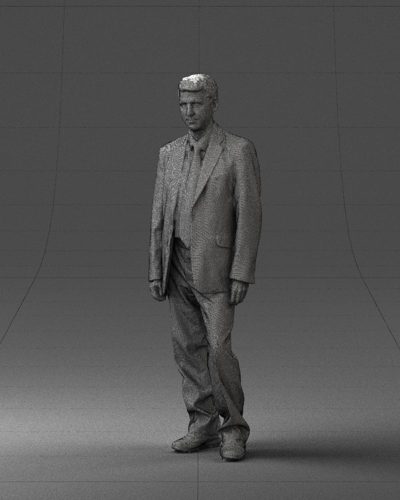 Male deputy in tie 0655 3D model_5