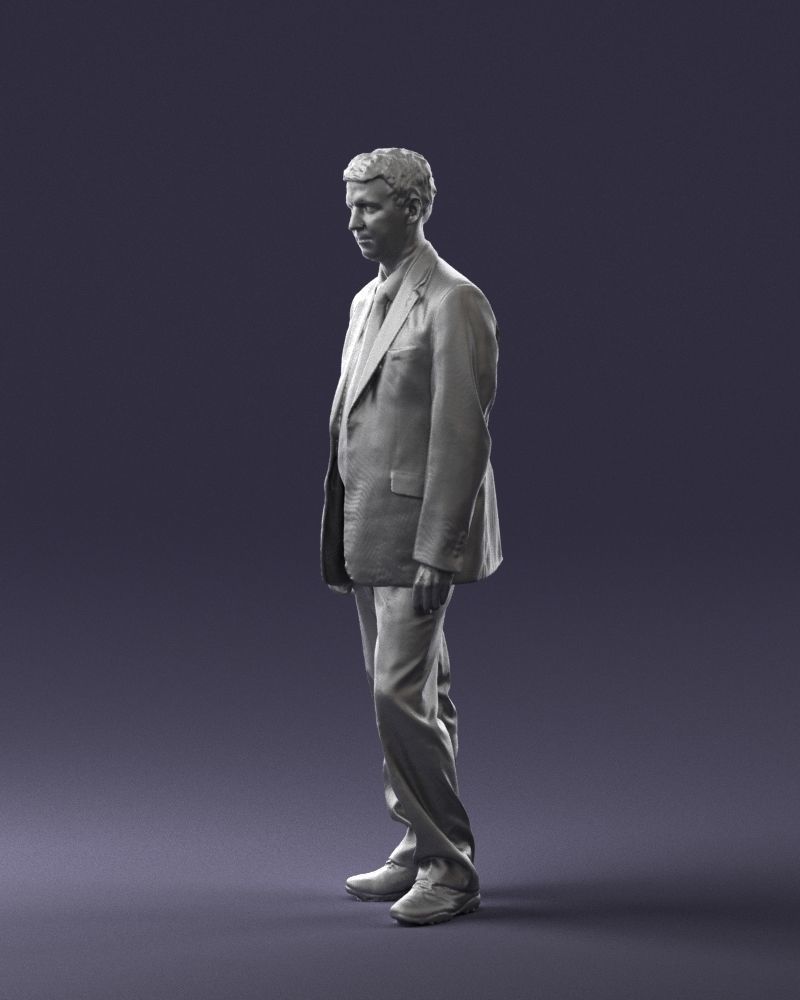 Male deputy in tie 0655 3D model_7