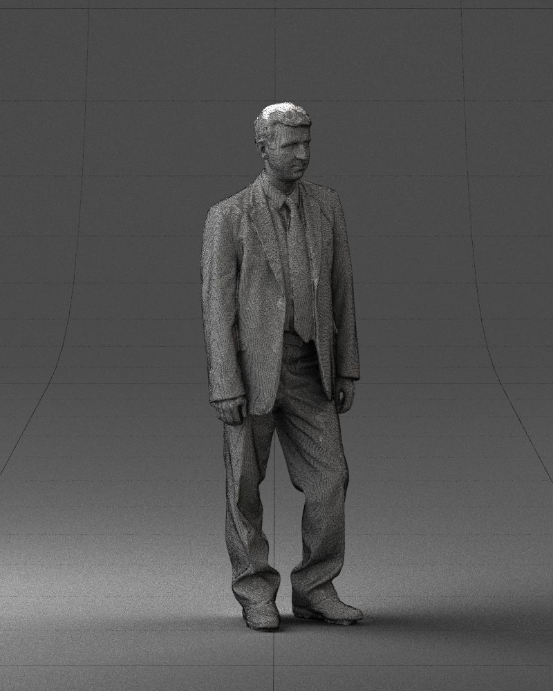 Male deputy in tie 0655 3D model_35