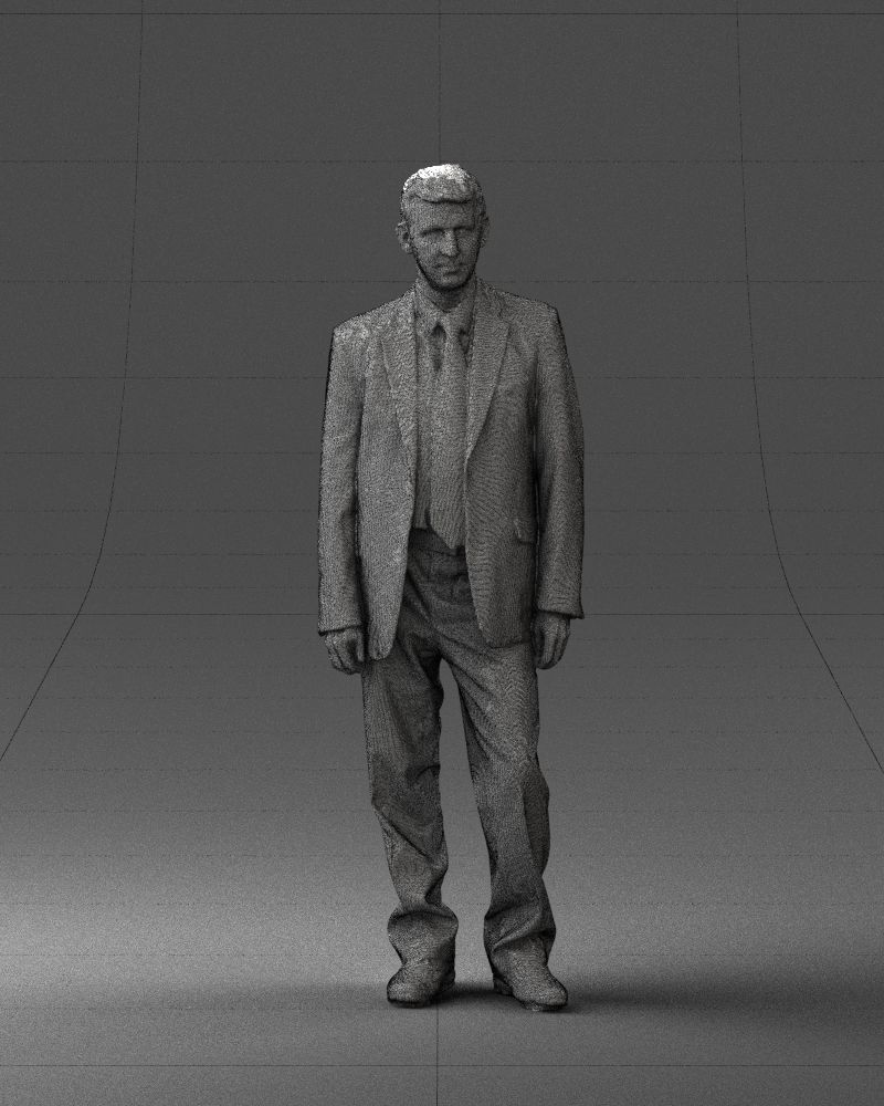 Male deputy in tie 0655 3D model_2