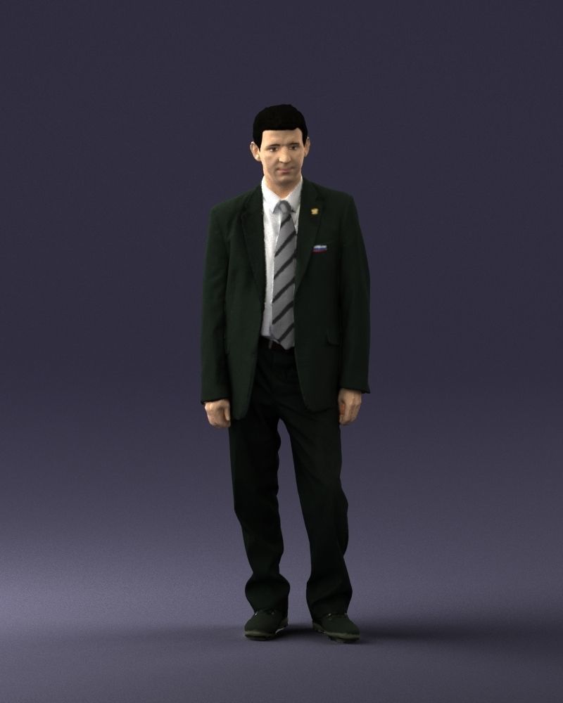 Male deputy in tie 0655 3D model_36