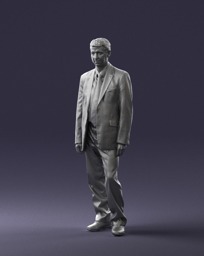 Male deputy in tie 0655 3D model_4