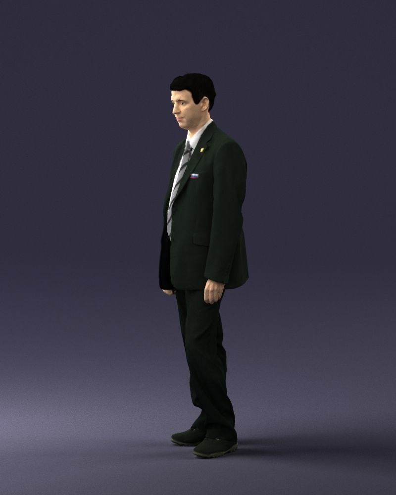 Male deputy in tie 0655 3D model_6
