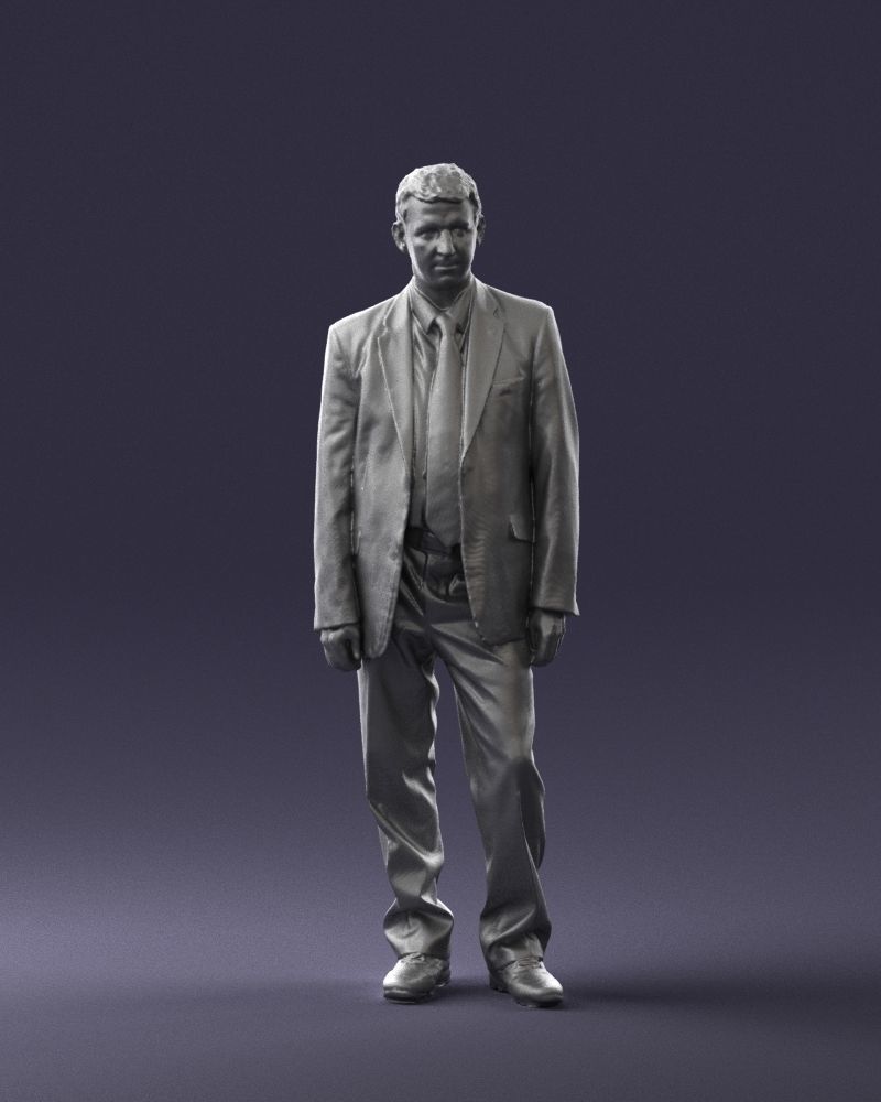 Male deputy in tie 0655 3D model_1