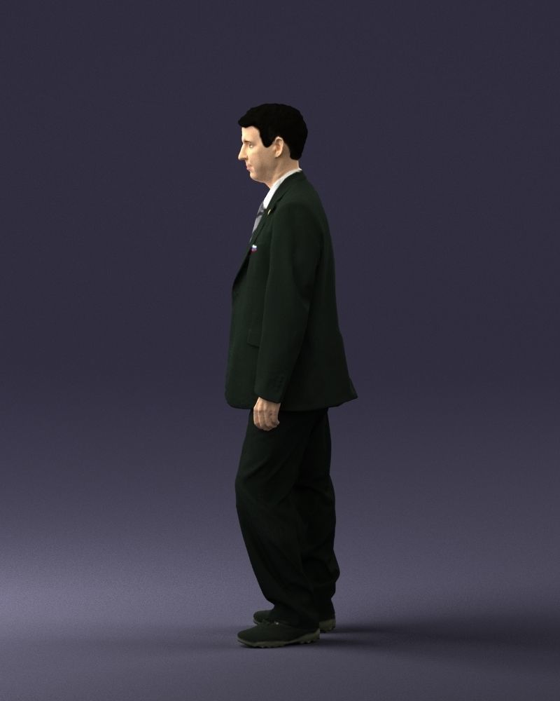 Male deputy in tie 0655 3D model_9