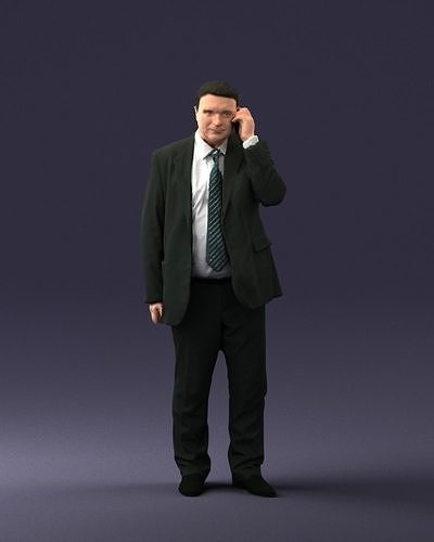 Man talking on the phone 0660 3D Print Ready 3D print model