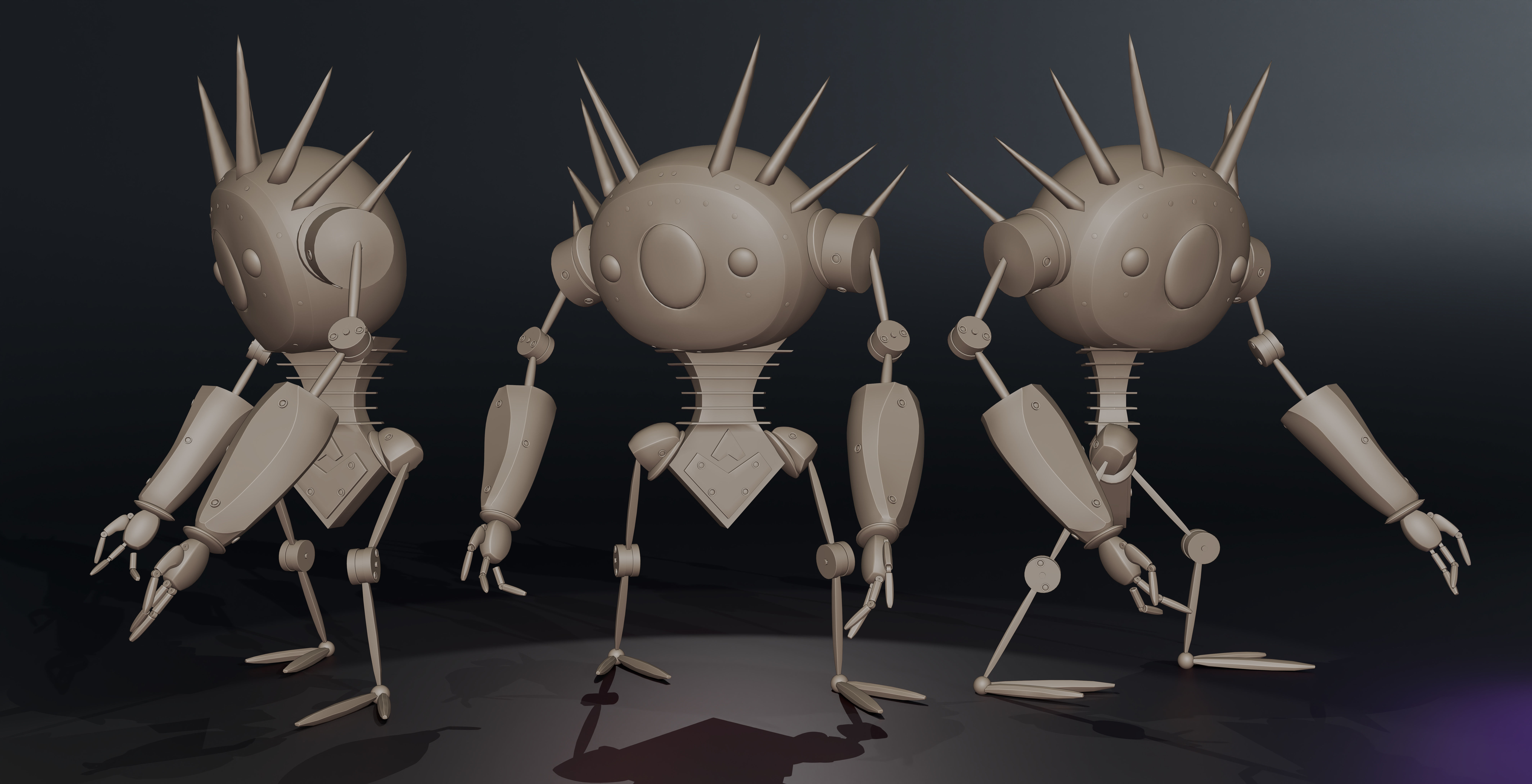 Barbed Beast Bot Low-poly 3D model_1